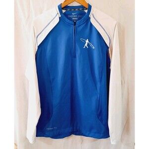 Nike Therma-Fit Swingman Convertible Batting Cage Jacket Medium Blue White